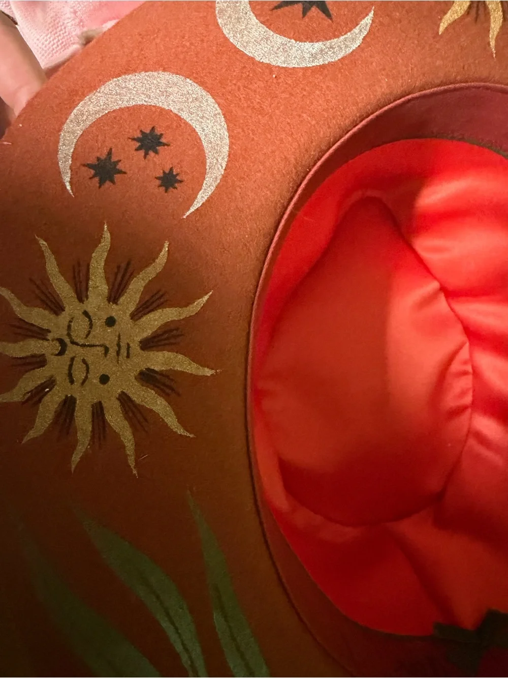 NWT Lulu Bloom Felt Wide-Brim Hat in Rust
